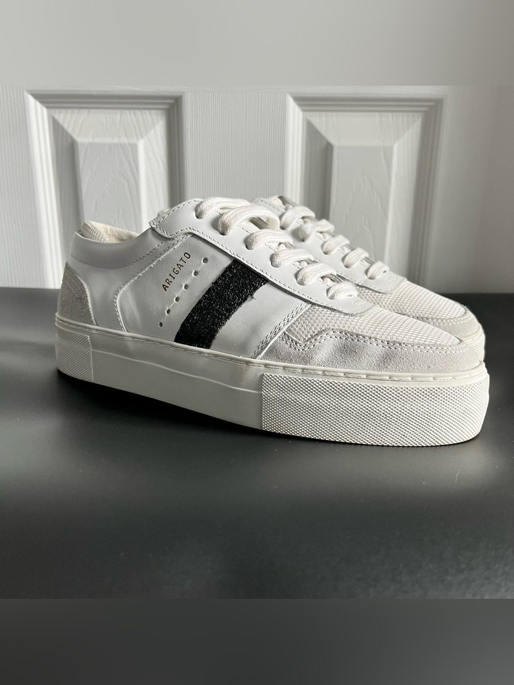 Axel Arigato Platform Detailed Black Glitter Sneaker White Leather EU 37 US 6.5